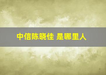 中信陈晓佳 是哪里人